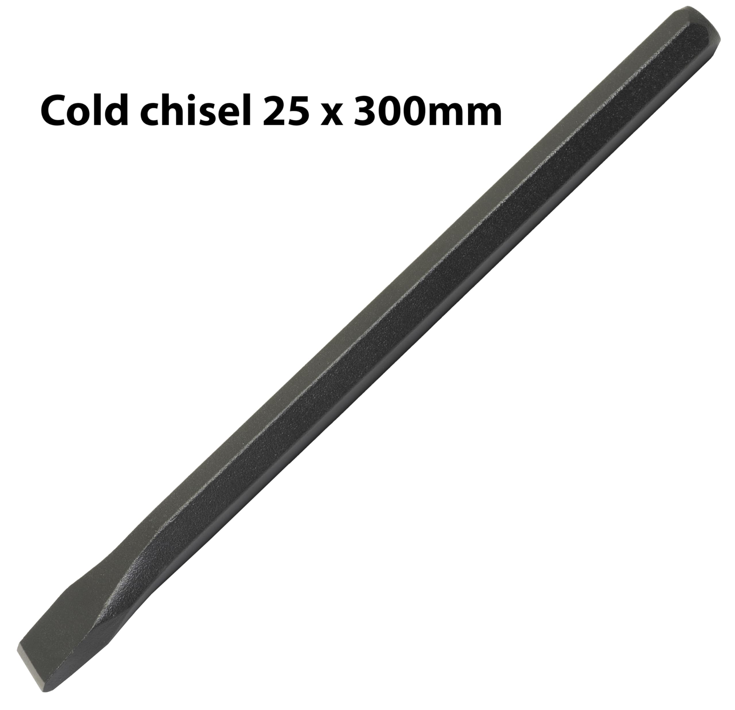 AERZETIX - C68474 - Scalpello piatto per calcestruzzo pietra roccia 300x18x25mm senza paramano - manico esagonale - in acciaio al carbonio