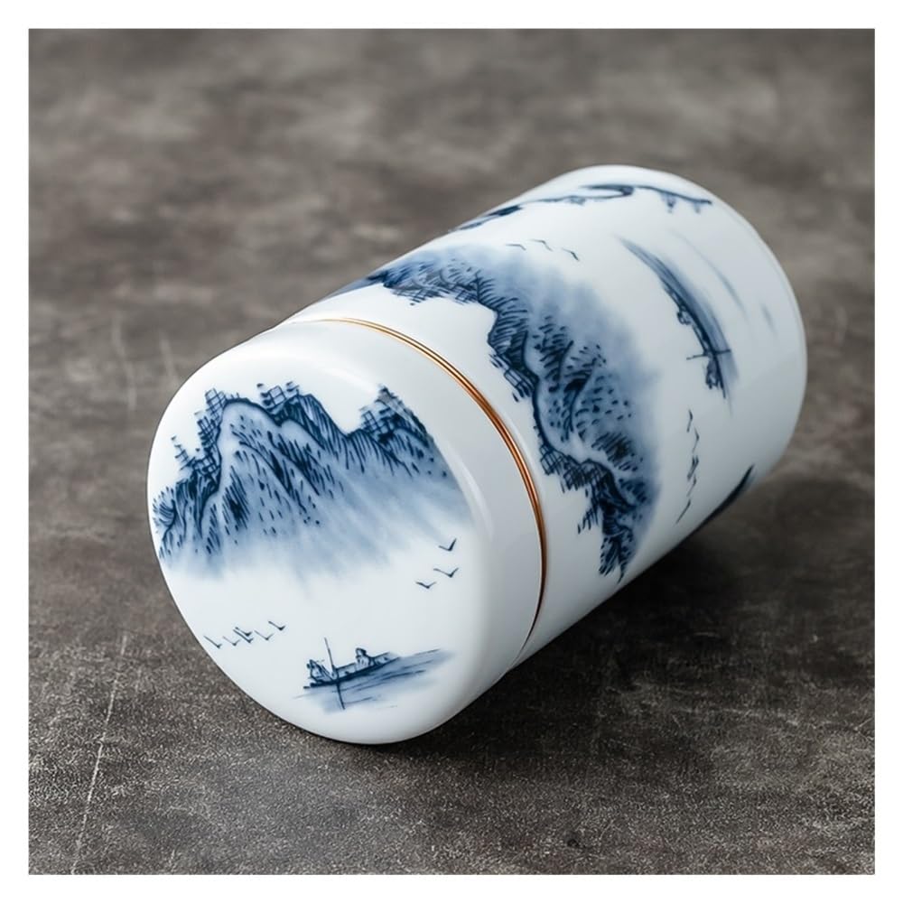 Puszka na herbatę, Zamknięty garnek Ceramiczny pojemnik do przechowywania butelek Świeży dzbanek na herbatę Ziarna kawy Chińskie pudełko w domu stylu vintage