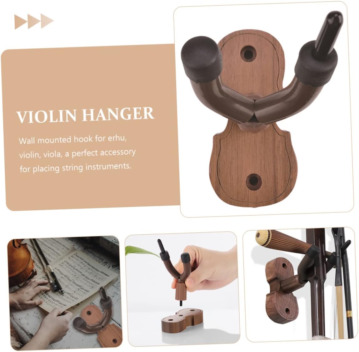 Violin Hanger Wall Mount Music Instrument Hook for Violin and Erhu Elegant Design for Home Display Easy Installation with Strong Load Capacity image 2