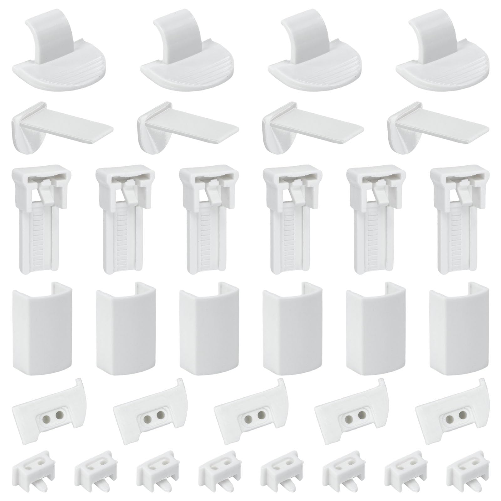 120 Pz Kit di Accessori per Tende Plisse, Ricambio Plissettato Supporto per Tende Plissettate Supporto a Morsetto per Tende Plissettate Regolabile Ricambio Plissettato Senza Fori