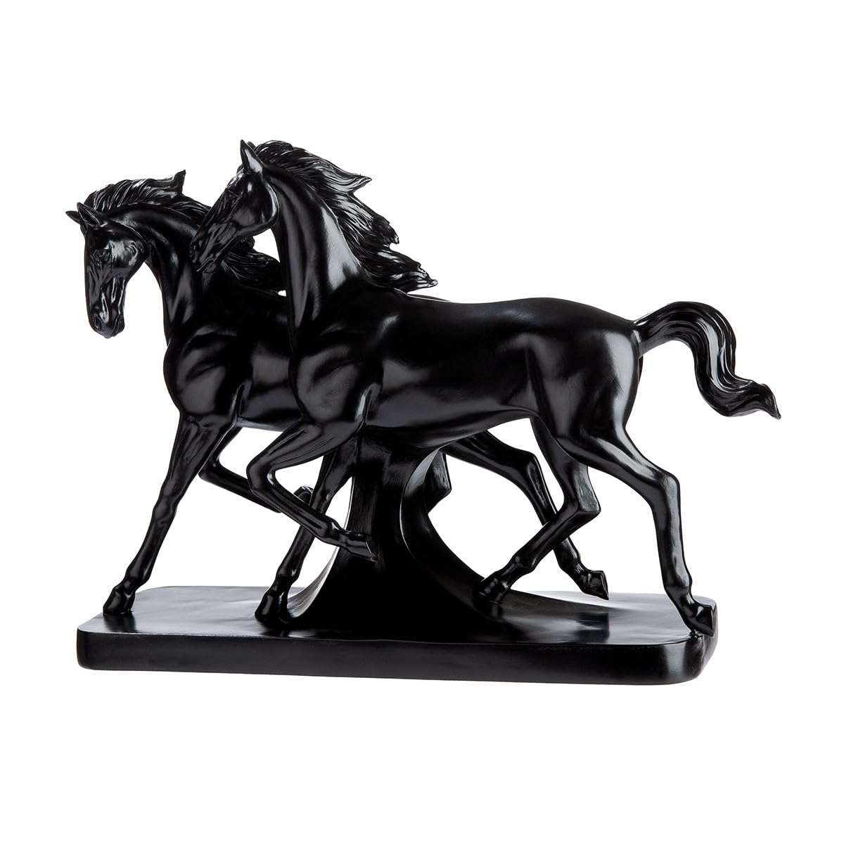 GILDE Luna & Casanova Figurine, Horse Motif, Resin, Black, Height 27 cm x Width 34 cm