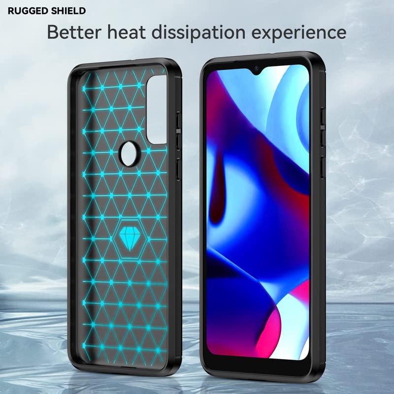 Image of NPRC Hybrid Ultra Slim Protective Case TPU Non-Slip Carbon Fiber Texture Shockproof Case Cover for Moto G Pure - Black