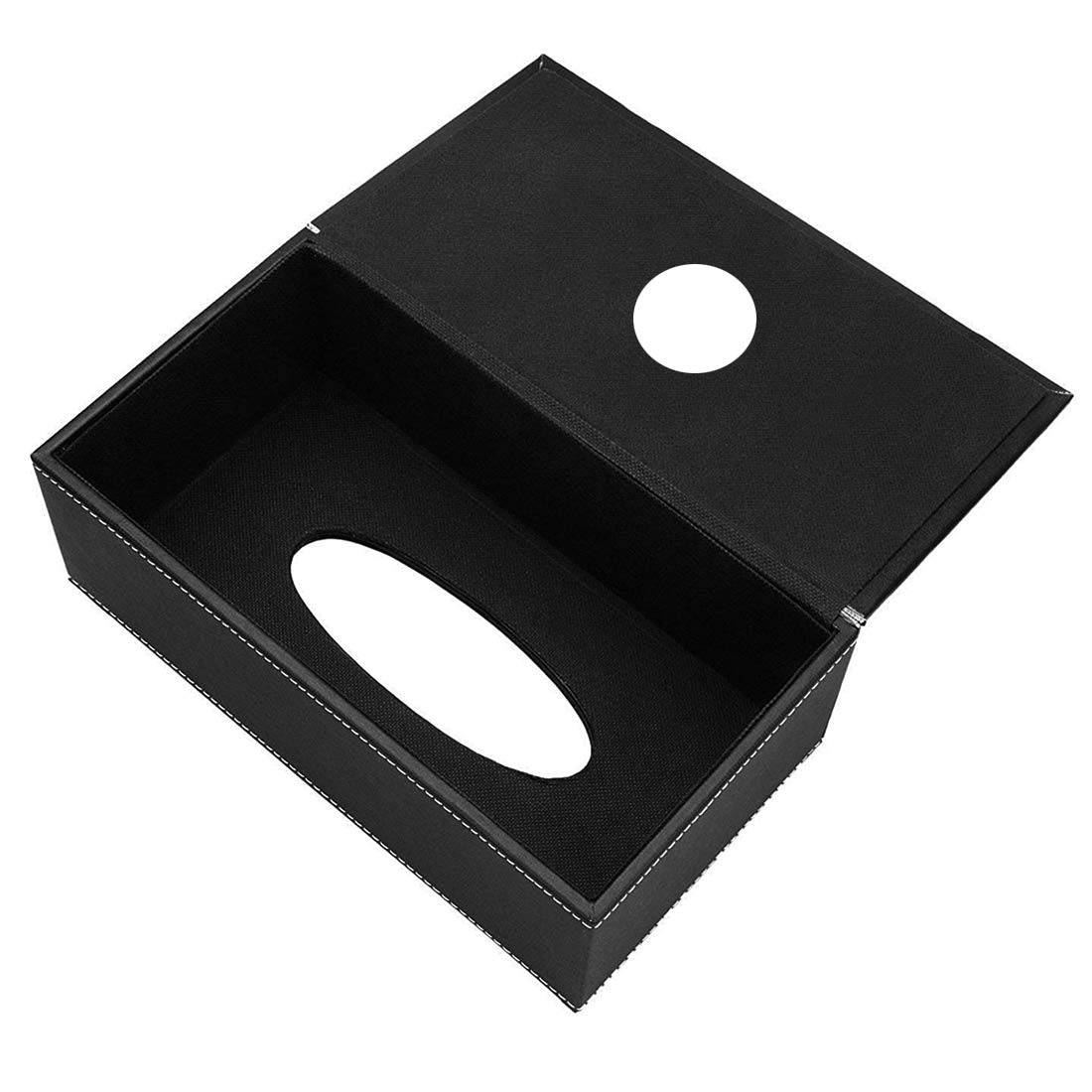 Panku® Rectangular PU Leather Facial Tissue Box Tissue Box Holder Napkin Holder for Home Office, Car Automotive Decoration Black 2
