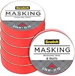 Expressions Masking Tape, .94 in x 20 yd, Great for Decorating, DIY, and Crafts, 6 Rolls, Primary Red