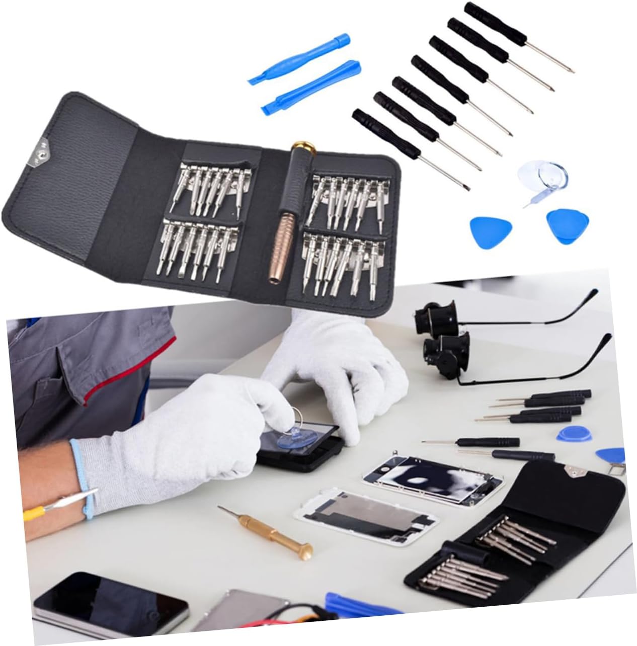 1set Phone Tablet Repair Tool Kit Disassembly Tools for Electronics Compatible Smartphones and Tablets Precision Screwdriver Set