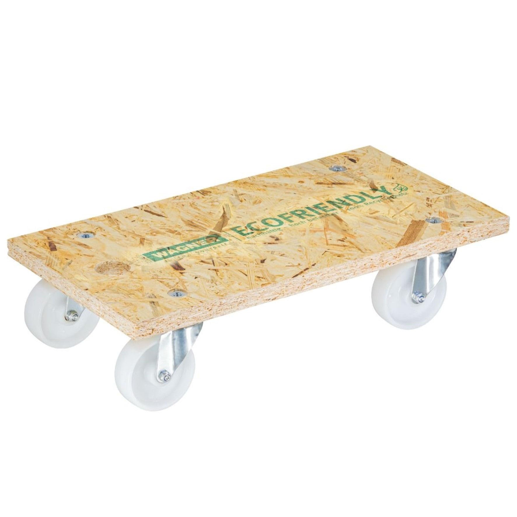 WAGNER Transportroller Transporthilfe 1630 I Möbelroller aus OSB I 57,5 x 300 x 12 cm, Tragkraft 400 kg I Schwerlastrollbrett I Umzugsroller für Möbel I Lastenroller Aufhängeloch I FSC® I Made in DE