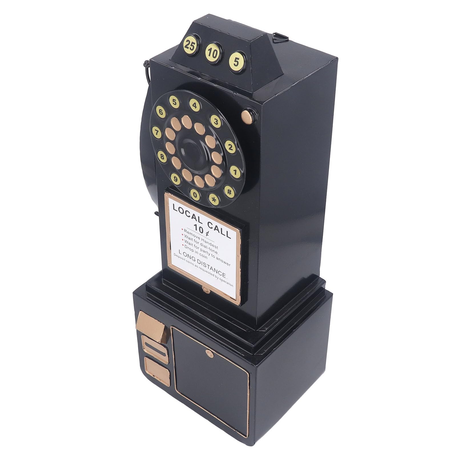 Retro Montowany na ścianie Model Telefonu, żelazny Retro Staromodny Numer Telefonu Stacjonarnego Statua Biurko Telefon Ozdoba Dekoracyjne Telefony do Rekwizytów Fotograficznych