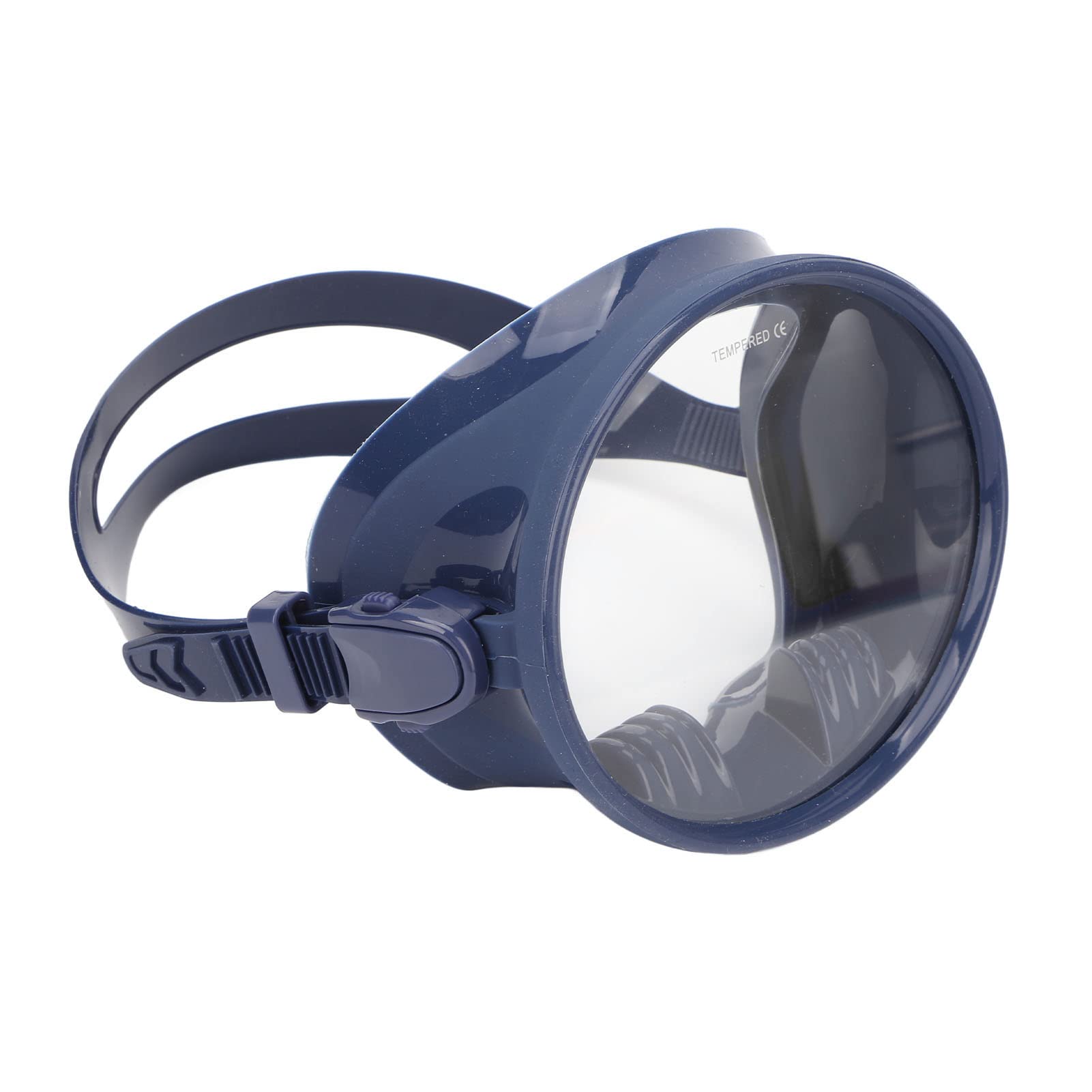 Asixxsix Máscara de buceo, gafas de buceo ovaladas sin empañamiento, gafas de buceo con máscara a prueba de fugas, gafas de snorkel de vidrio templado con visión ancha, ajustable para adultos (azul)
