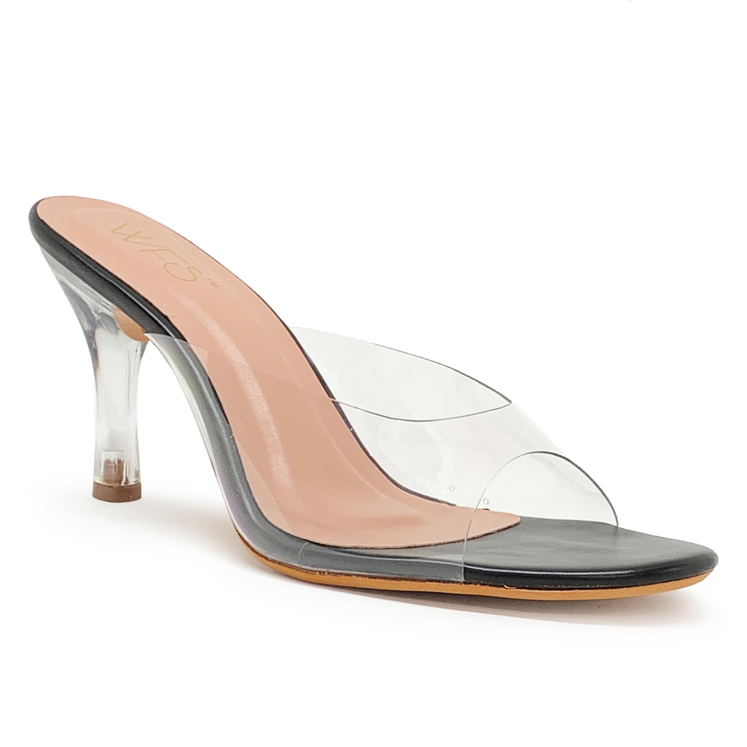 WFS Women 3 Inch Transparent (Clear) Pencil Heel Sandal,Black,41 (B0CNH4Q9ML) Amazon Price History, Amazon Price Tracker