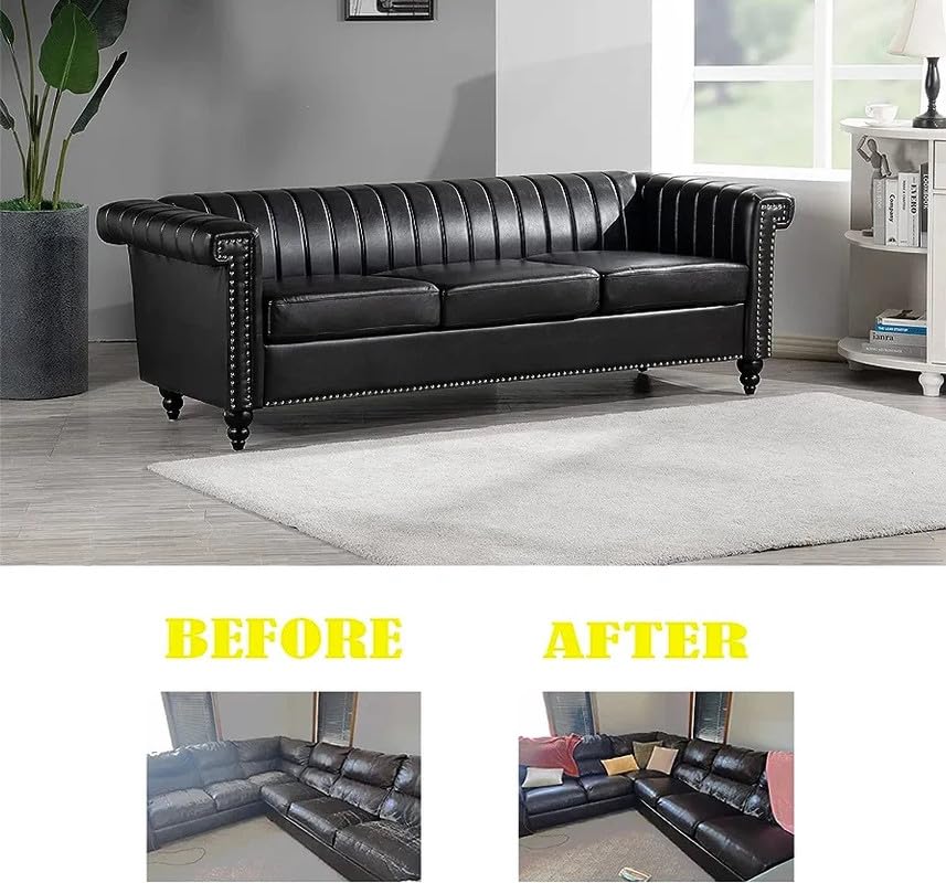 Image of Namdev Art's 3 Seater Sofa Foam Cushions Sofa Seat Meditation Cushion for Floor | Yoga Cushion, Meditation Accessory, Floor Cushions Molfino Fabric Cushion (Black)