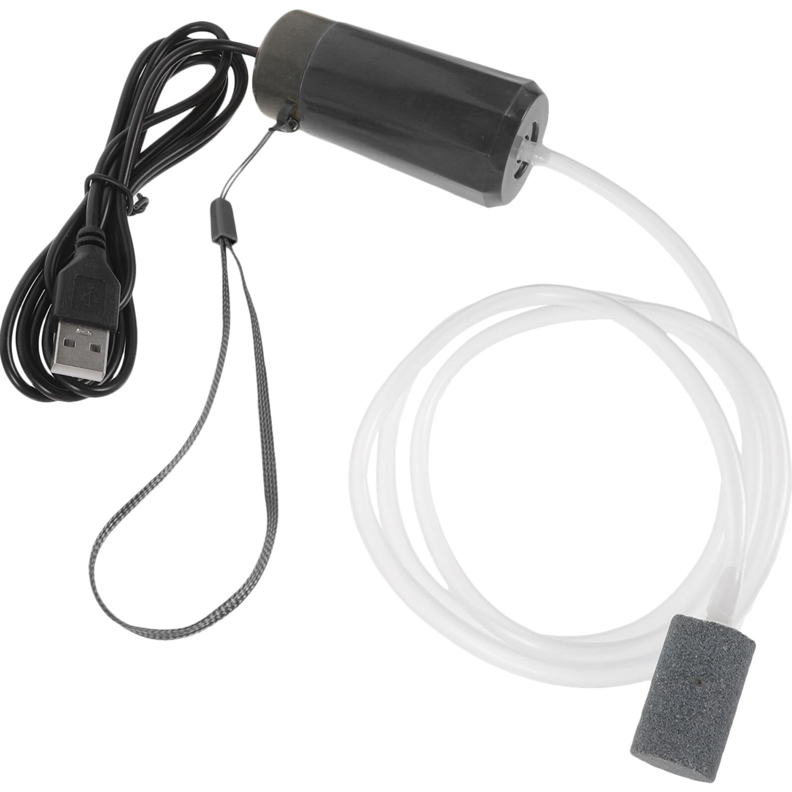 TEHAUX Portable USB Oxygenation Pump for Aquarium Fish Tank Silent Air Bubbler with High Airflow Compact Dark-Colored Oxygen
