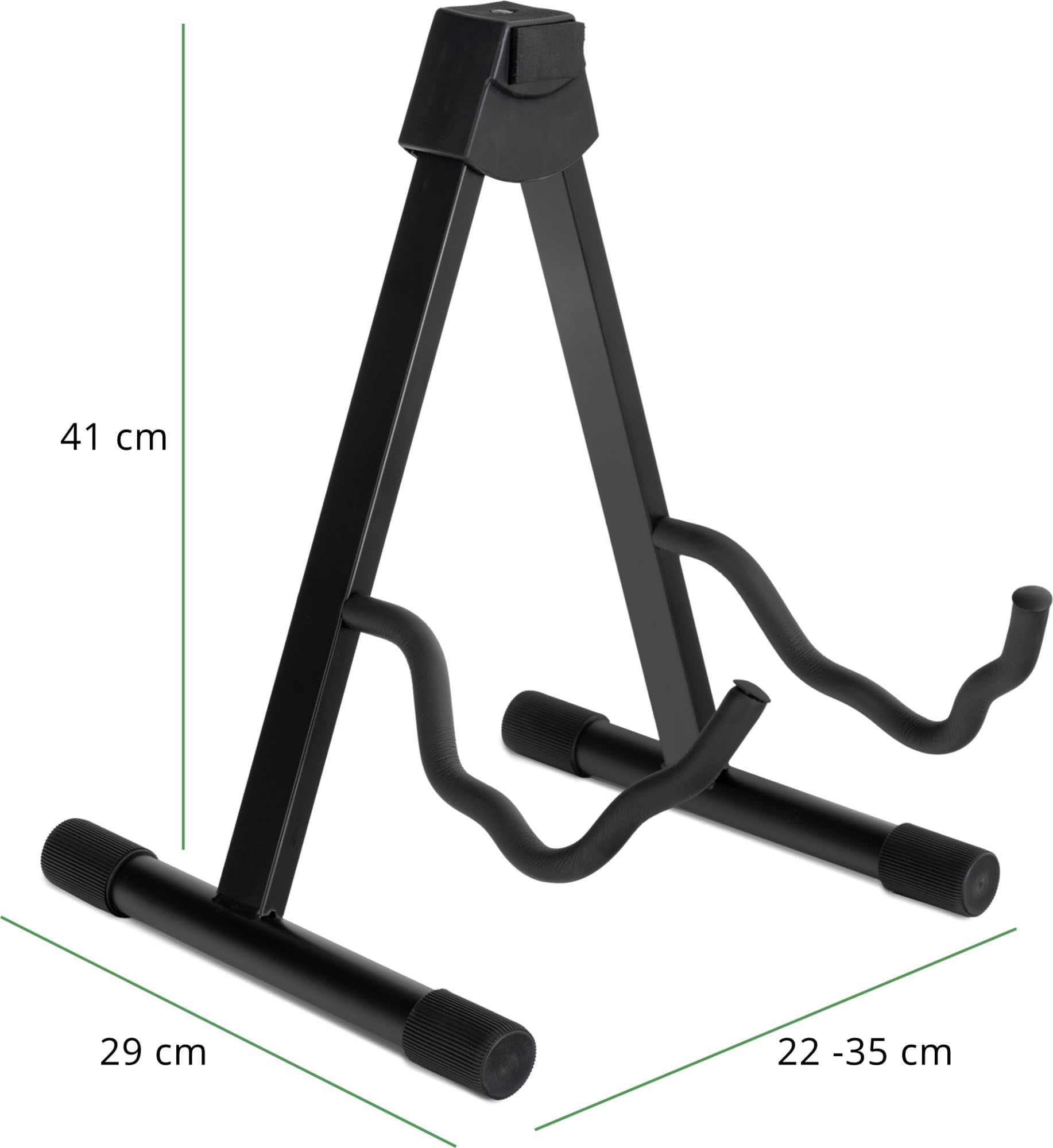 3-delige set Classic Cantabile GS Combi Gitaarstandaarden (Universele standaard, 3-voudig verstelbaar, voetafdruk 32 x 29cm, gevoerde steunvlakken, rubberen voeten) Zwart