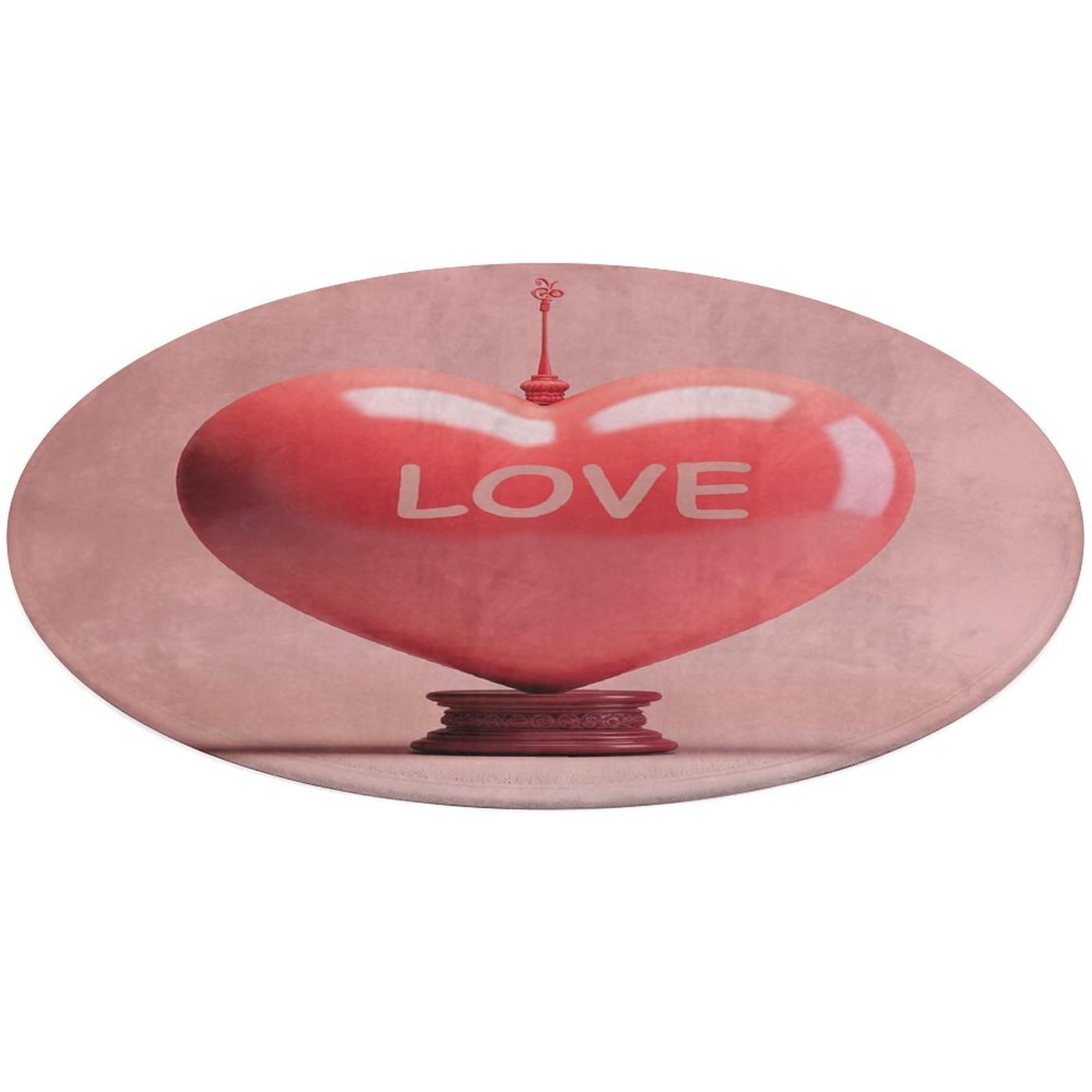 Tapis rose motif cœur moderne pour réchauffer les sols froids en velours