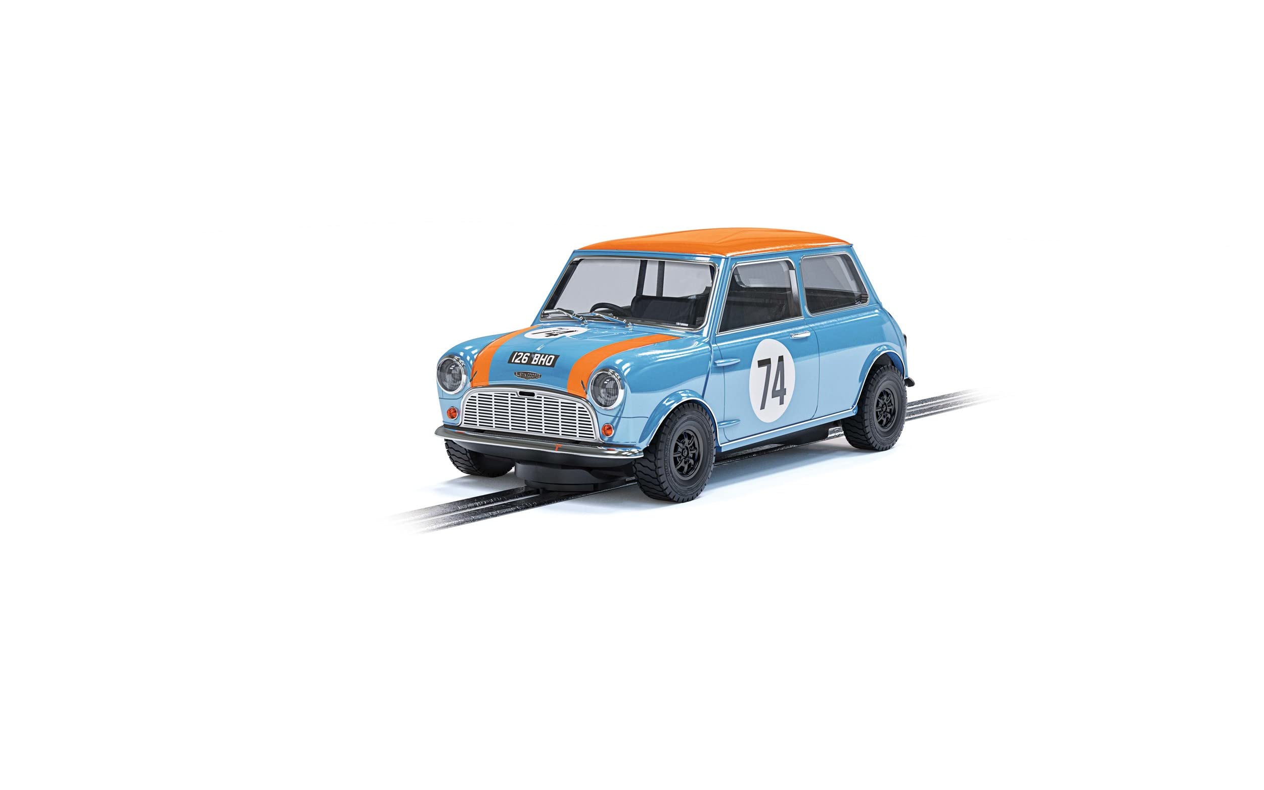 Austin Mini Cooper S - Gulf Edition â€“ Nick Riley & Gabriele Tarquini. Classic Touring.