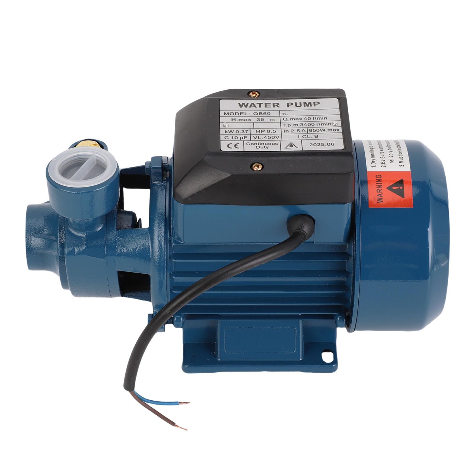 Eujgoov Pompa per Irrigazione Giardino, Pompa a Girante Elettrica 650 W, 40 L/min, Altezza Minima 35 M, AC220V, Ghisa e Lega di Alluminio