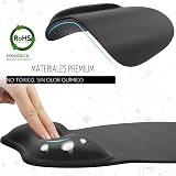 MROCO - Alfombrilla ergonómica para mouse con reposamuñecas de gel, 9.4 x 8.1 pulgadas, color negro