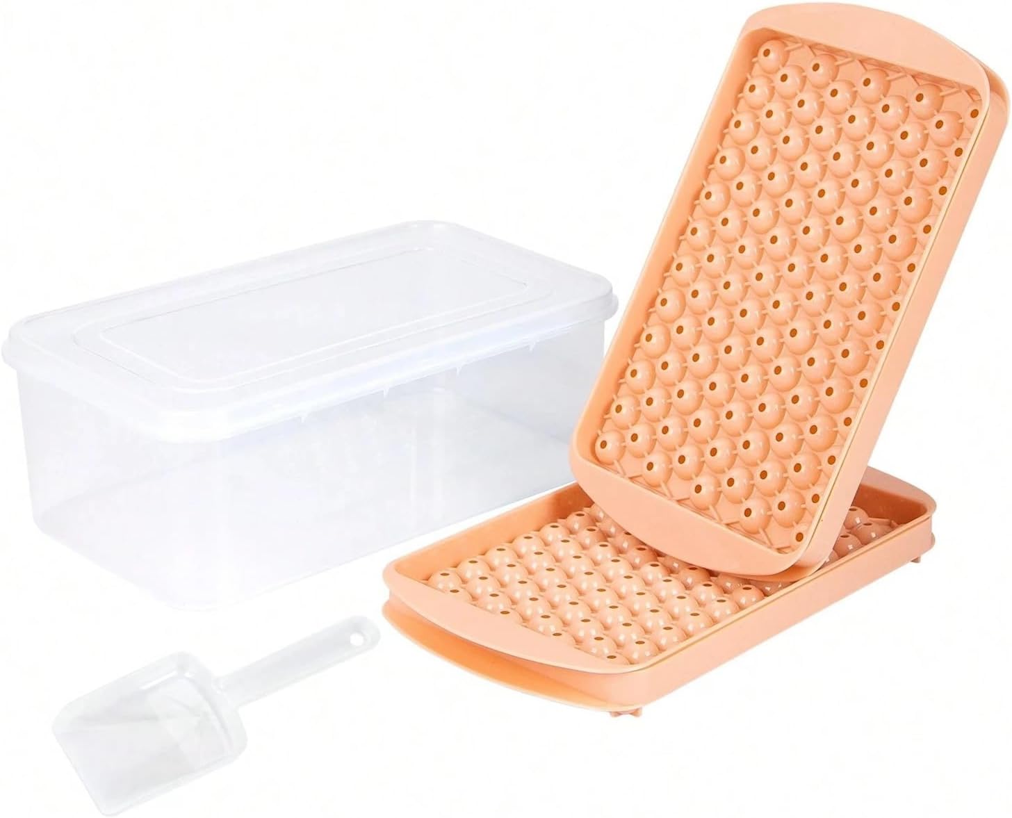 2/3/4PCS 104 Grids 3D Round Ice Cube Tray Frozen Whiskey Ball Popsicle Mold Coffee Juice Maker Kitchen Tools(Blue,2PCS)