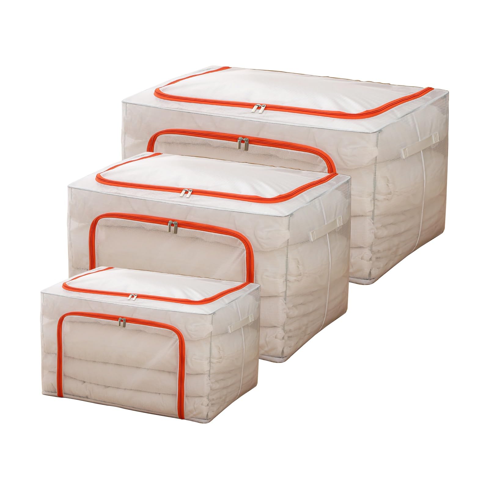 Caja de almacenamiento de nailon lavable y organizador de ropa grande naranja