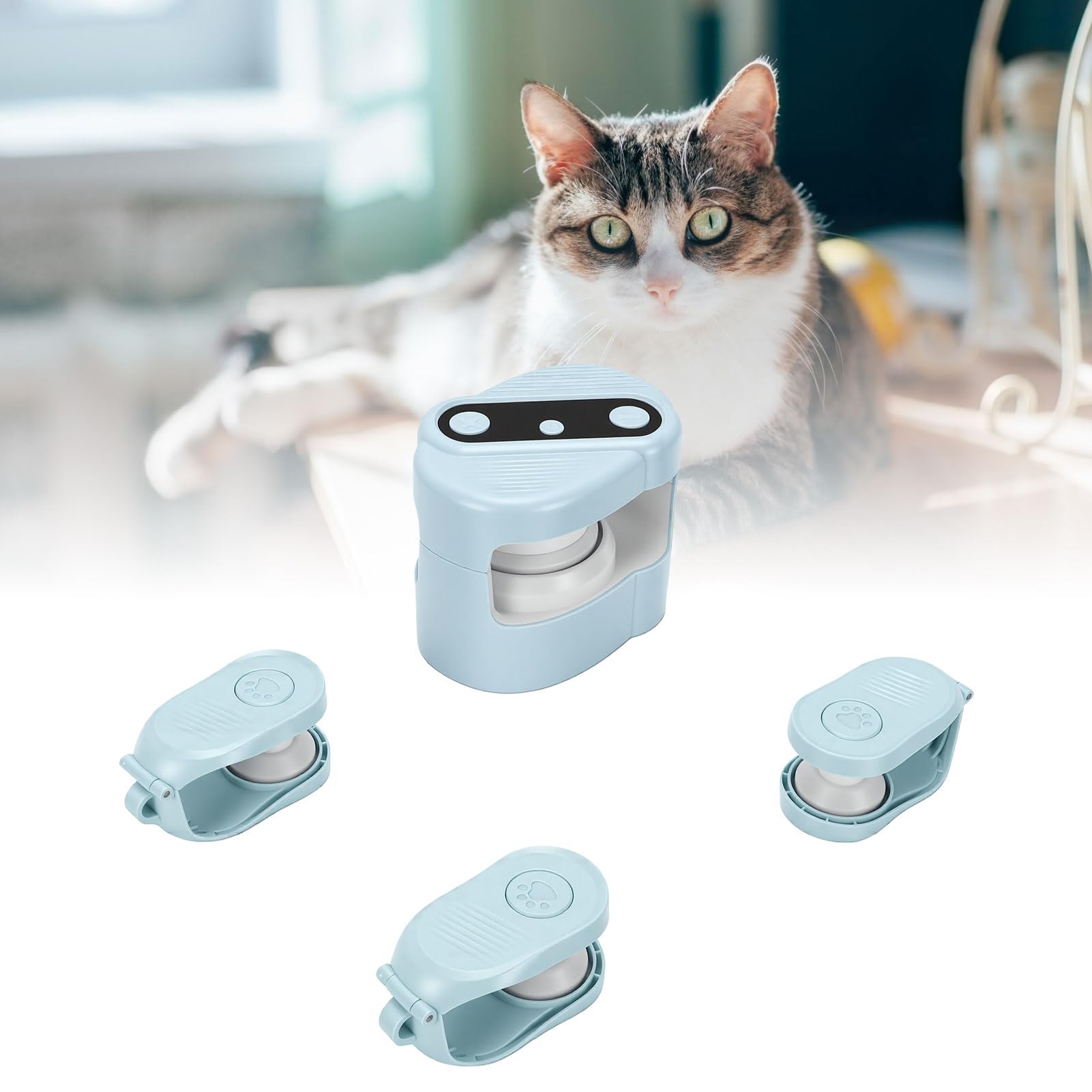 ASHATA Juguete Interactivo para Perseguir Gatos, Juguete Móvil Automático para Gatos/Gatitos de Interior (Blue)