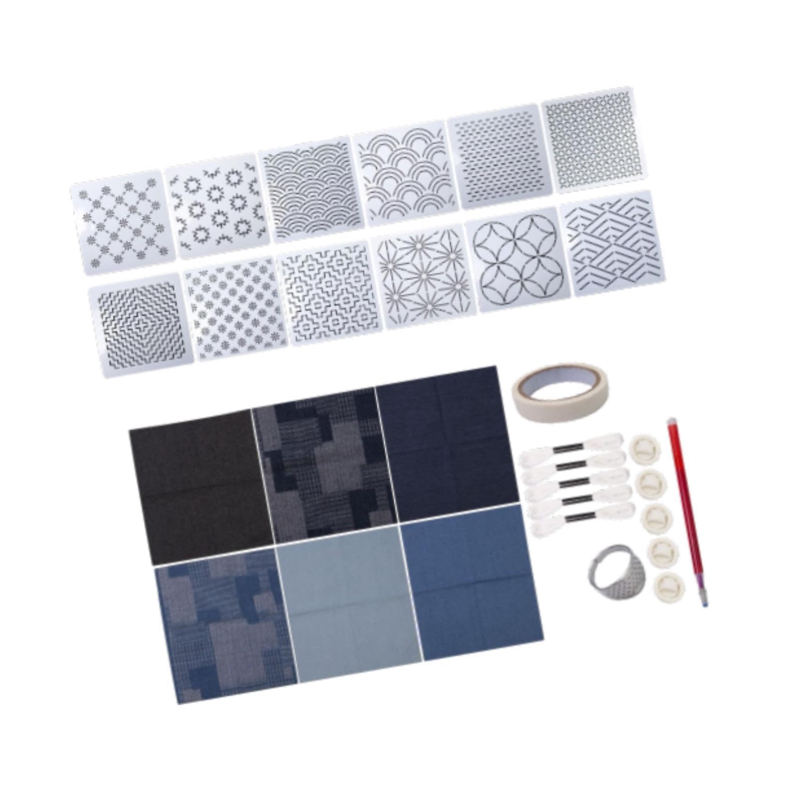 KSJOAIDDE Set di 5 set di accessori da ricamo per principianti, accessori per patchwork, sottobicchieri, set B