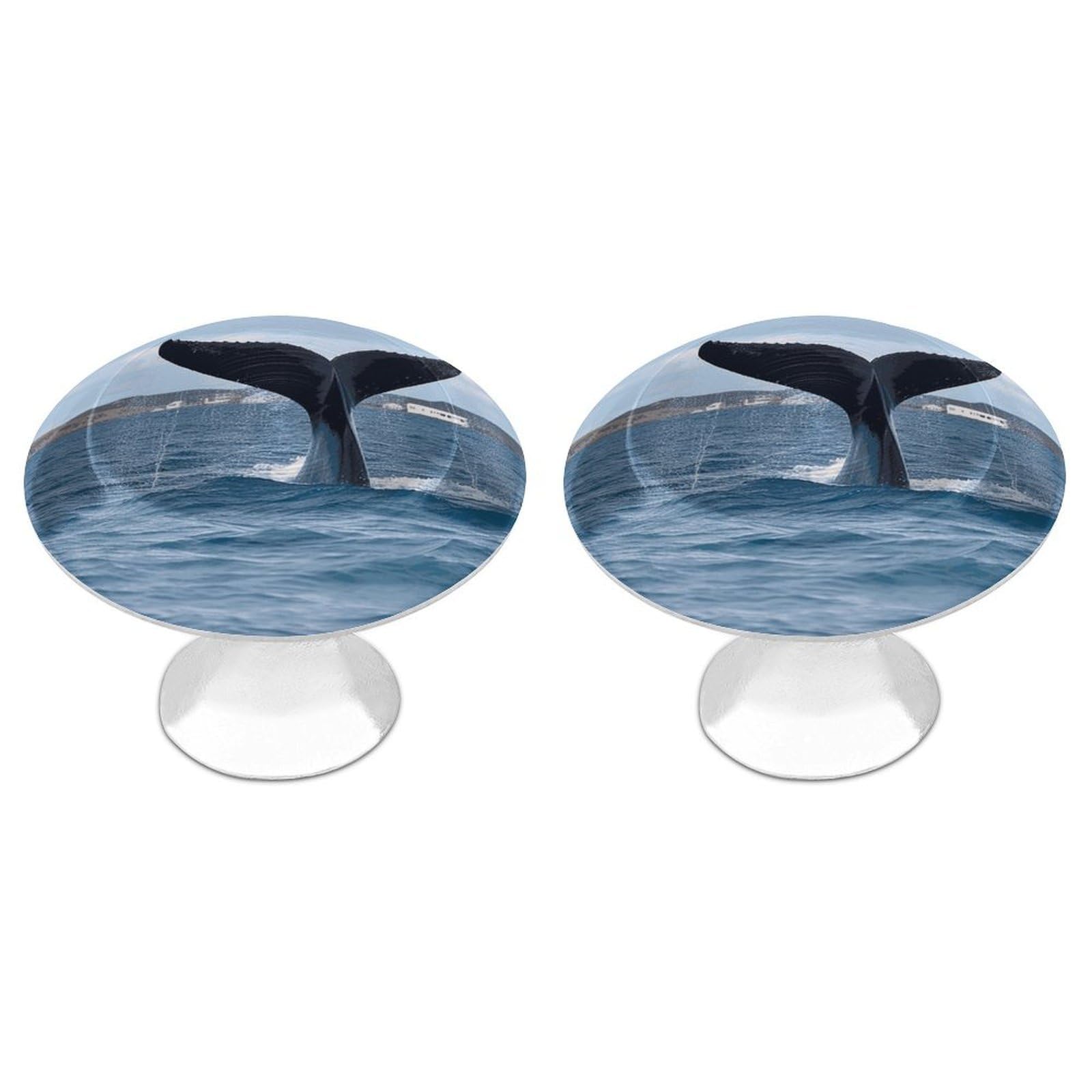 LDGSUPH Whale Tail Drawer Pulls Exquisite Round Cabinet Knobs Closet Door Pulls Sturdy Stainless Steel Door Handle Dresser Drawer Knobs Cabinet Handles for Furniture Pull 2pcs