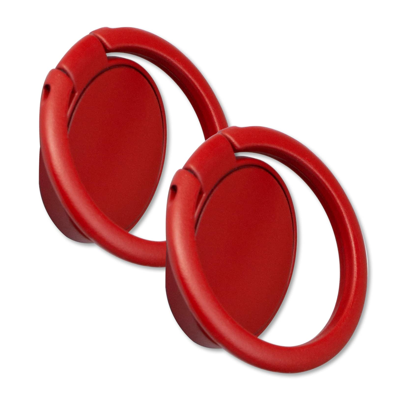 [Confezione da 2] Supporto ad anello per telefono cellulare con finitura opaca, rotazione di 360 gradi e anello regolabile a 180 gradi con impugnatura in metallo satinato (rosso)