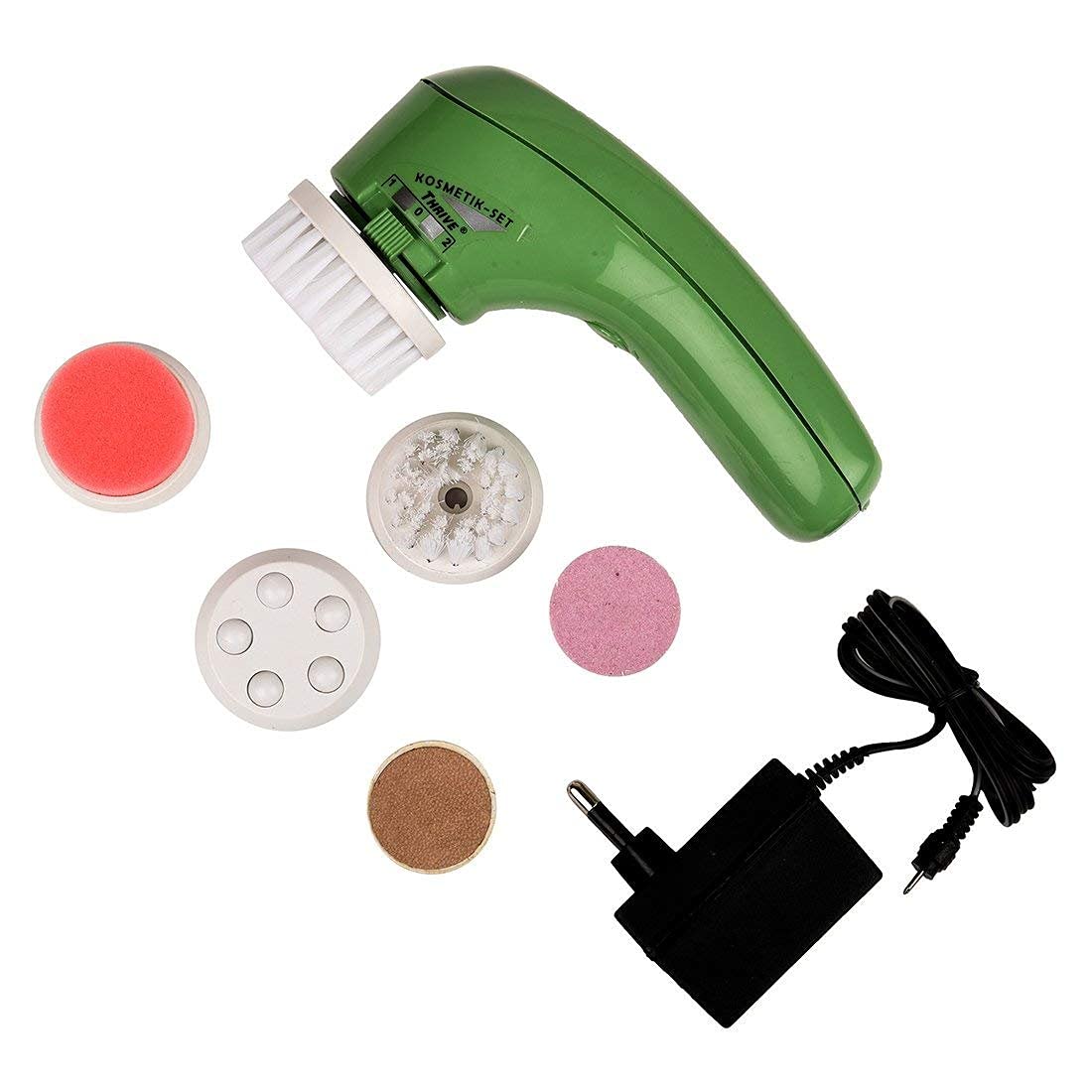 THRIVE Facial Massager With 6 attachments with Adopter Multicolor | Full Body Shape for Skin Lifting Wrinkle Remover Facial Massage