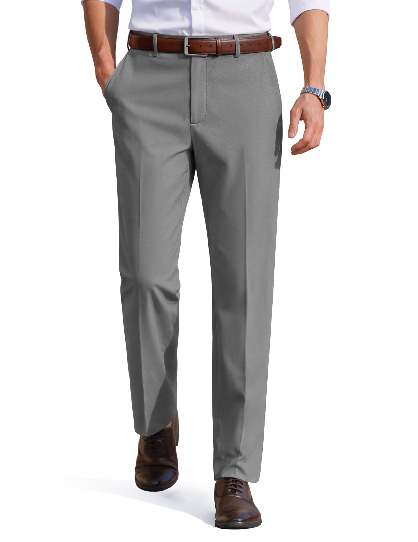 COOFANDY Mens Dress Pants Formal Slacks Classic Fit Flat Front Pants Business Casual Slacks