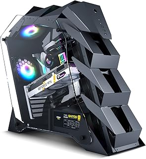 K1 Pangolin Mid-Tower ATX PC Gaming Case, Dual Tempered Glass, USB 3.0 I/O Panel High Airflow Computer Case Max 360mm Water Cooler Support (Fans are not Included)