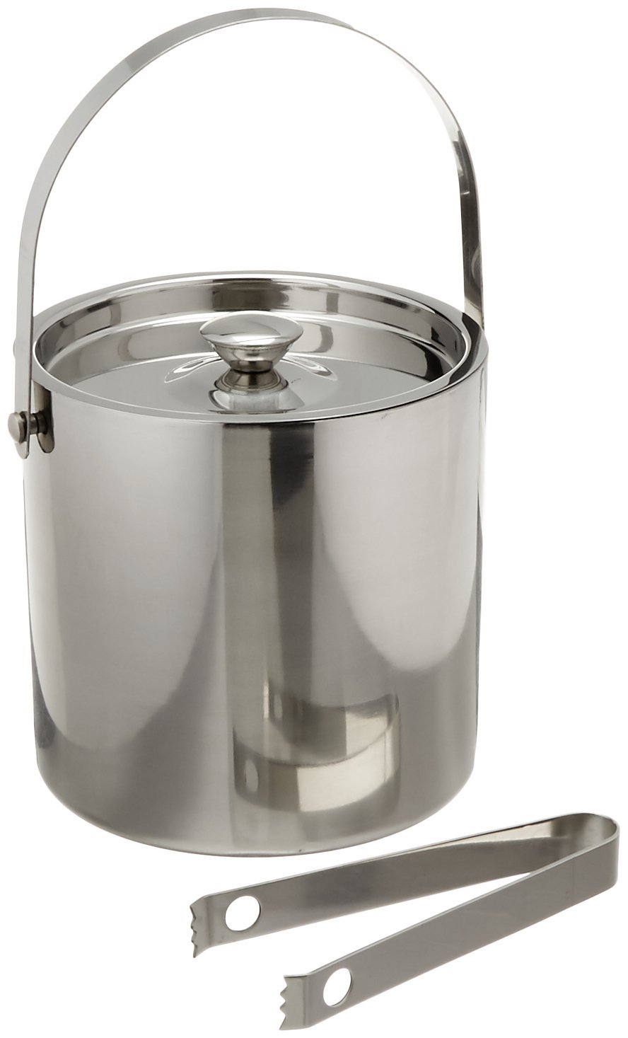 Elegance Cubo de Hielo con Pinzas, 3 Qt Acero Inoxidable, Plata, 3 Quart