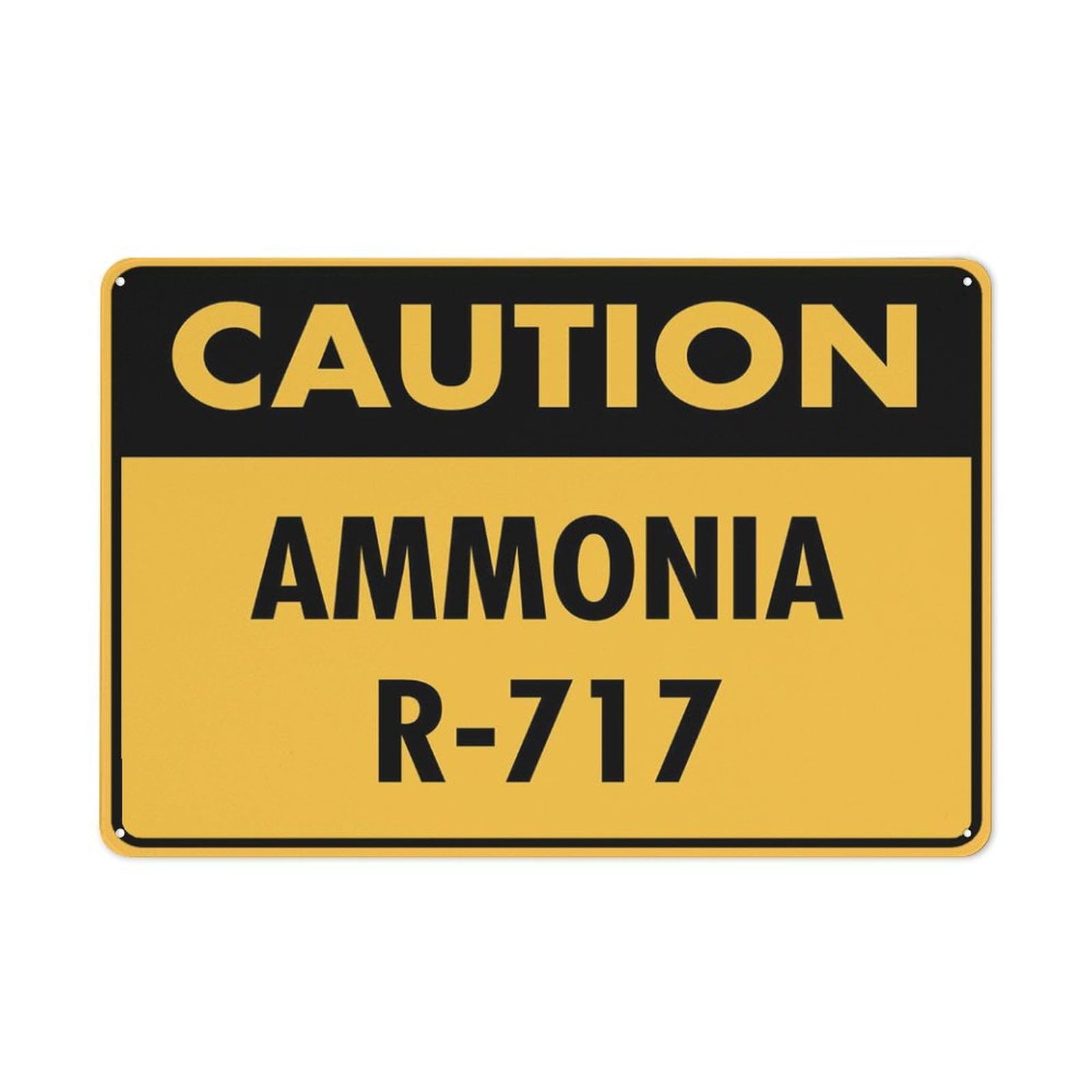 Peiyeety A06 Caution Ammonia R-717 Sign 12X16 Inches, Pre-Drilled Holes