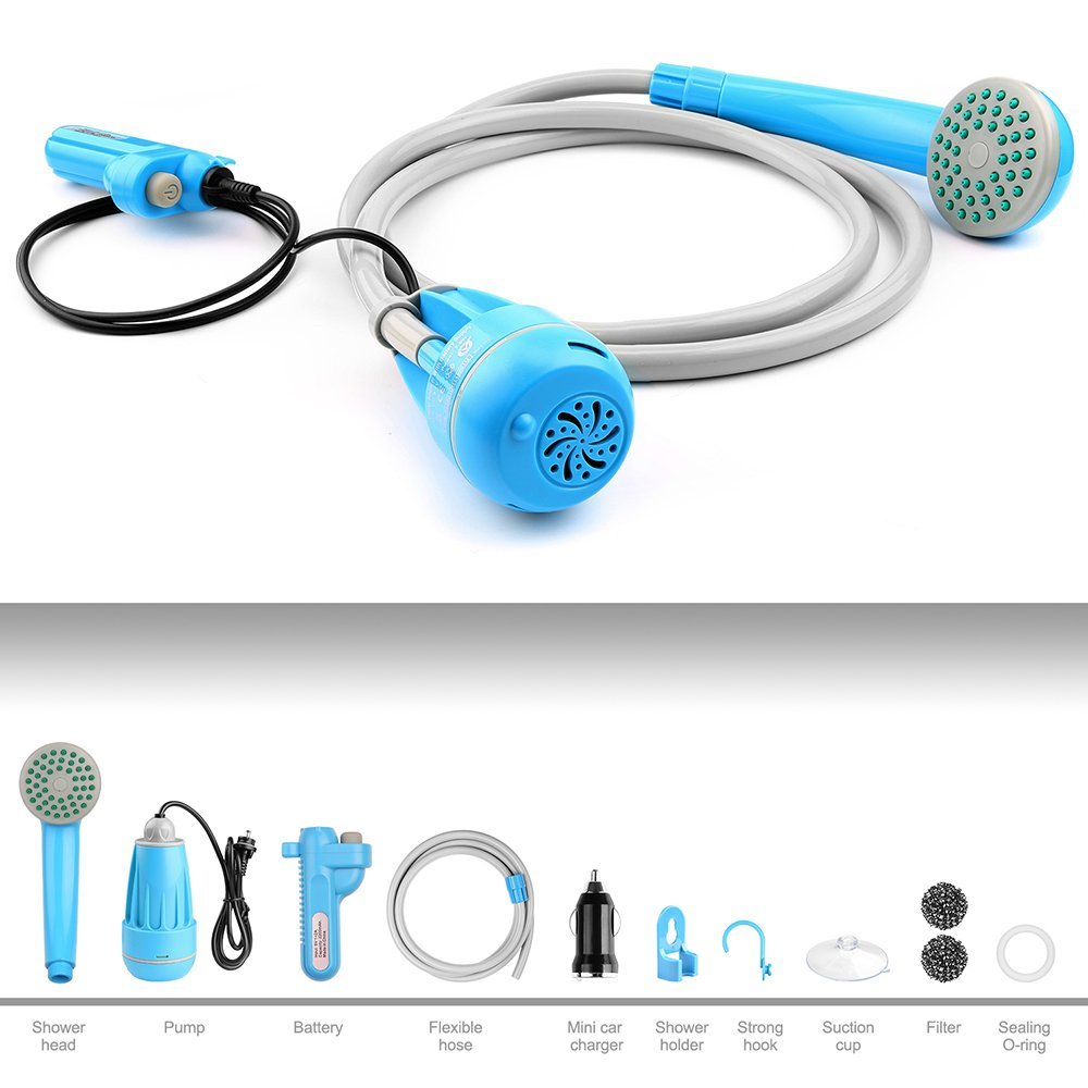 innhom Portable Camping Shower Camp Shower Powered by Rechargeable