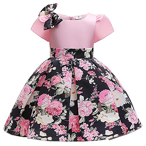 Super Fairy Flower Girls Floral Print Party Dresses Kids Princess Formal Pageant Ball Gown