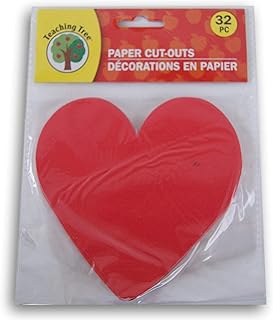 Teaching Tree Paper Cut-Outs - Red Heart - 32 Count