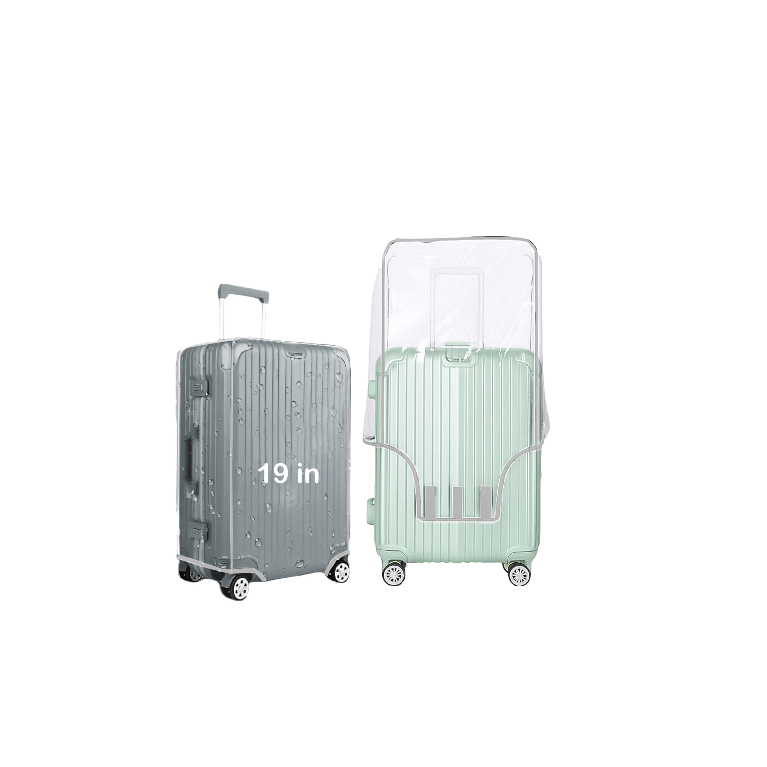 Handcuffs PVC Transparent Luggage Trolley Waterproof Cover|Dust Proof Suitcase & Trolley Bag Cover - 19 Inches