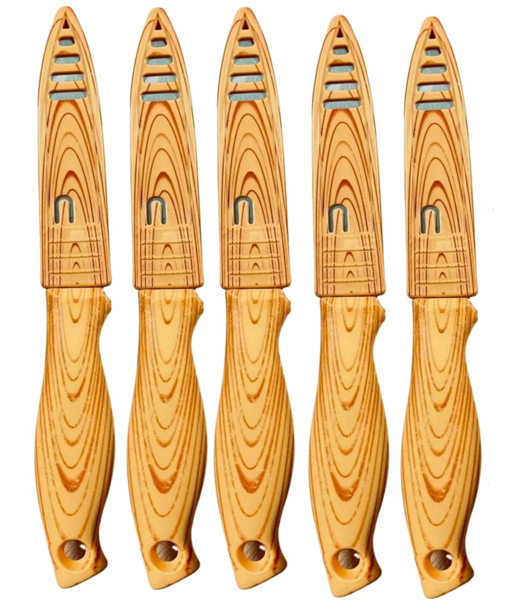 Mannat Stainless Steel Fruit,Vegetable Cutting Kitchen Knife with Blade Cover Case for Travel and Home Use,8 Inch, (Yellow,1 Piece)