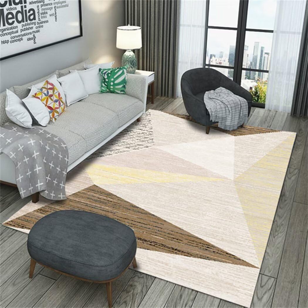 Tapis de salon moderne géométrique triangulaire automne 200X300cm pour bureau et chambre