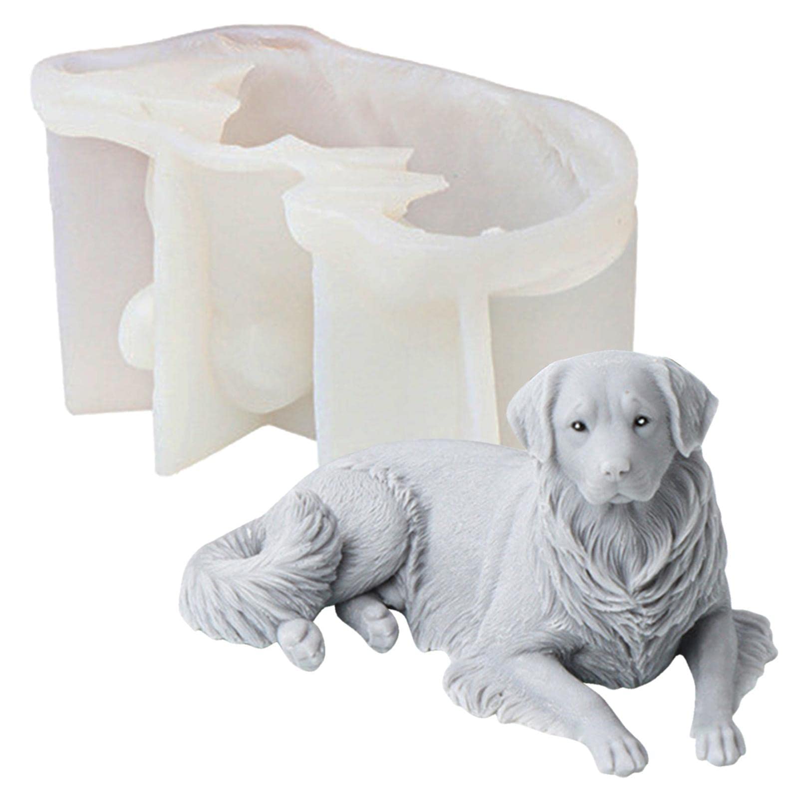 Silicone Dog Mold - Silicone Golden Retriever Dog Candle Molds - Dog Mold for Making Candlestick Epoxy Molds Candle Making Molds Home Table Decor