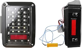 Hooke Road JK LED Tail Light Assembly Wrangler Tail Lamp w/Brake Light & Turn