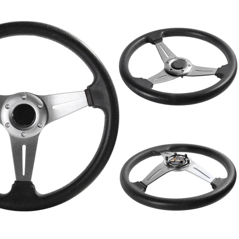 Rutschfestes Lenkrad 350mm 14 Zoll Drift Simulation Rennspiel Sport Lenkrad Für Universal(BLAU)