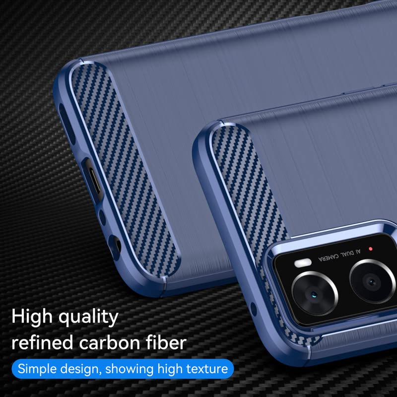 Image of Hybrid Carbon Fiber Back Case for Oppo A76 / A96 / Realme 9i 4G (Blue)