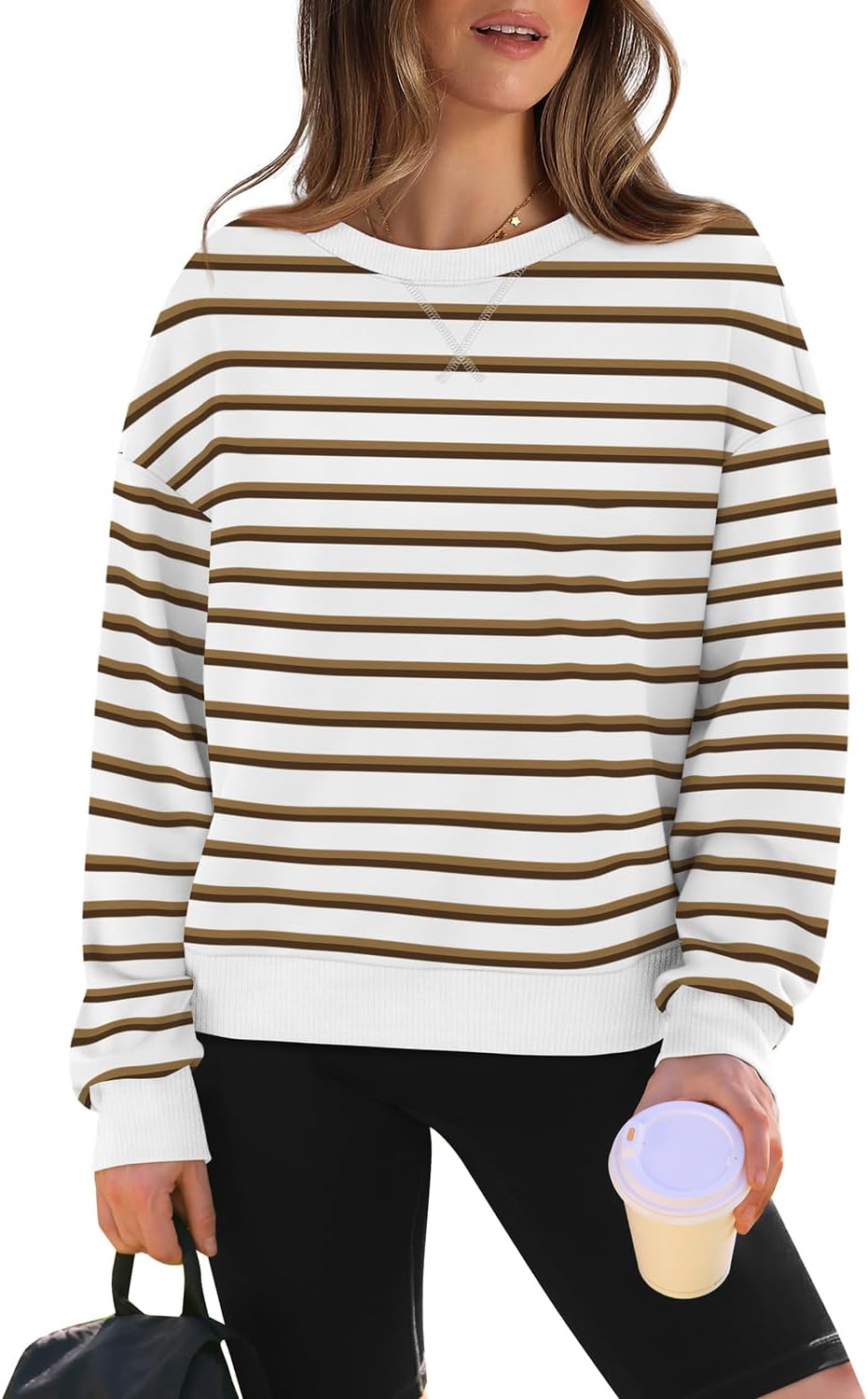 WIHOLL Womens Long Sleeve Shirts Loose Fits Fall Outfits Basic Casual Tunic Tops Crewneck Clothes At Women’s Clothing Store