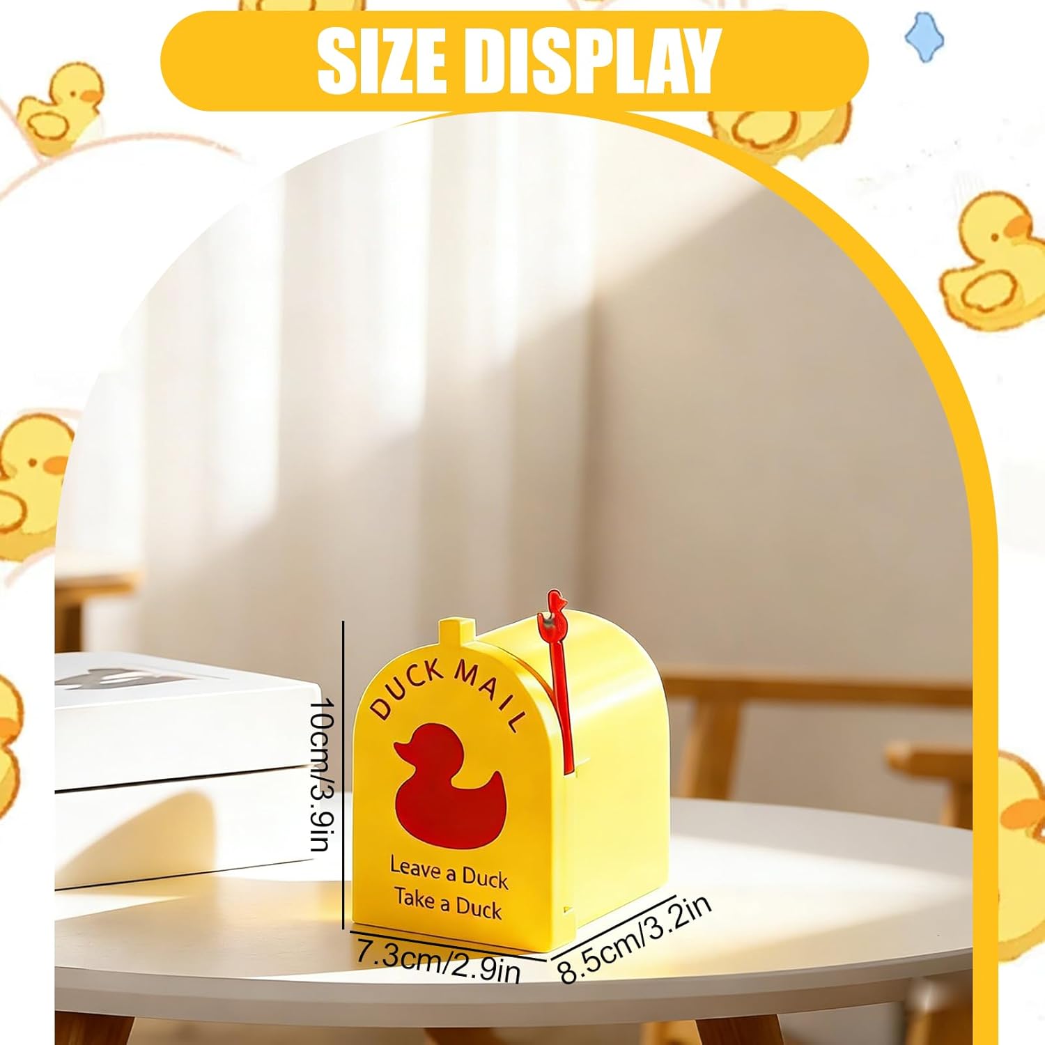 3D Printed Cruising Duck Mailbox for Cruise Door, Magnetic Wall Mounted Mini Box for Cruise Door Refrigerator, Home & Office Refrigerator Decor, Ship Door Gift (Yellow)