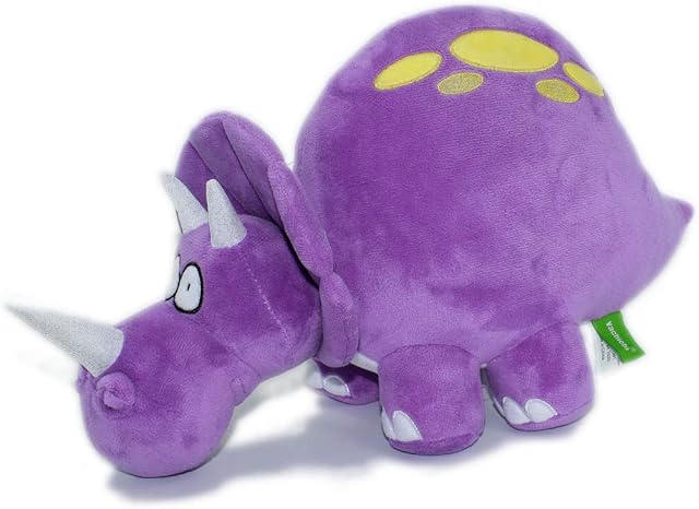VACHICHI Soft Toy Dinosaurs Collection, Plush Toy Dinosaur, Stuffed Animal Dinosaurs, Dino Plushie, Gifts for Birthday, Valentine's Day Chirstmas, 35CM Purple Triceratops