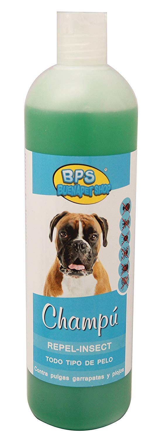 BPS Champú con Efecto Repelente de Insectos para Todo Tipo de Pelo, Shampoo para Perro, Cachorro, Mascotas Perros Animales Domésticos 750 ML (Efecto Repelente de Insectos) BPS-4261