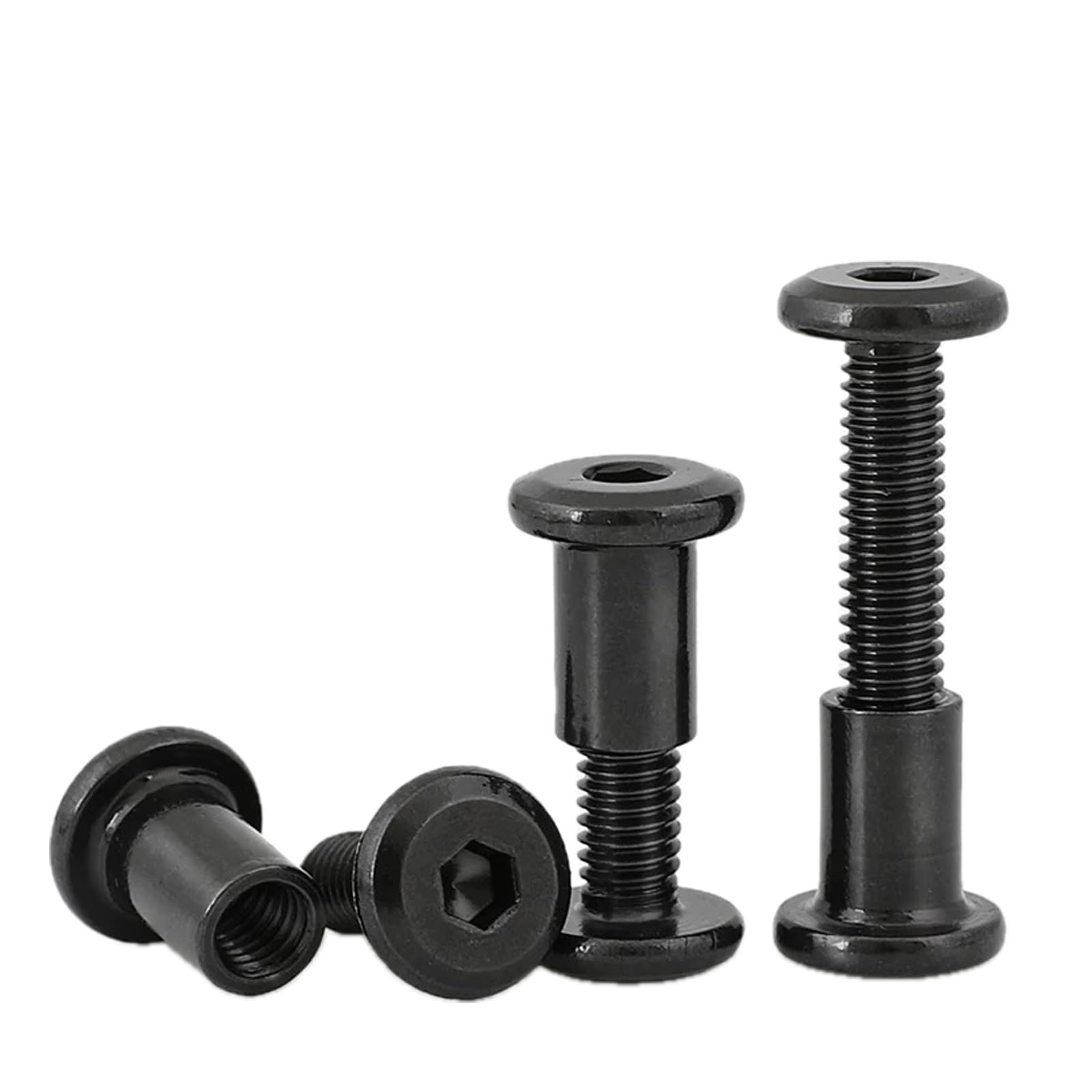 FandWay M6x40mm Connector Bolts 20 Set Furniture Connecting Screws,304 Stainless Steel Black Finish Binding Screws,Cabinet Furniture Bolts Sleeve Nuts With Allen Key For Bed Table Chair Worktop - Image 4