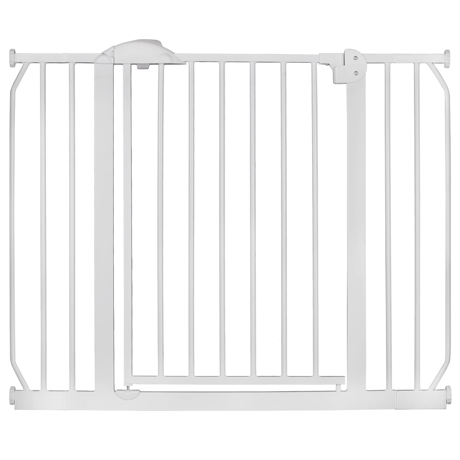 Nukido Barrera De Seguridad para Niños Extensible 75-105 cm Montaje Fácil Sin Tornillos Valla Metálica para Puerta Escalera Blanco