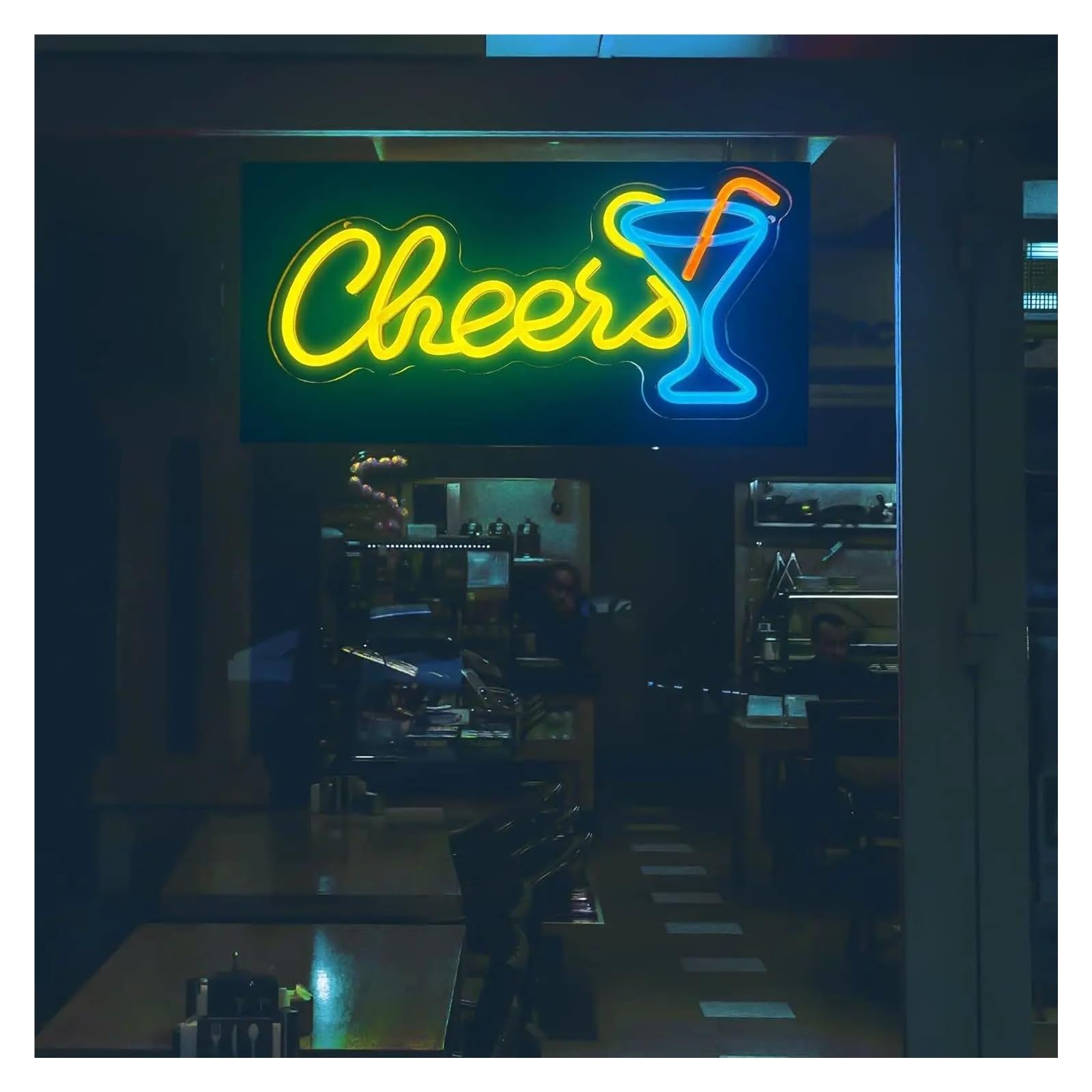 Luces de neón Letrero De Neón Cheers Con Luz Regulable Para Fiestas Bares Pubs Restaurantes Cumpleaños Decoración De Pared Lámpara Alimentada Por USB 35cmx16.7cm