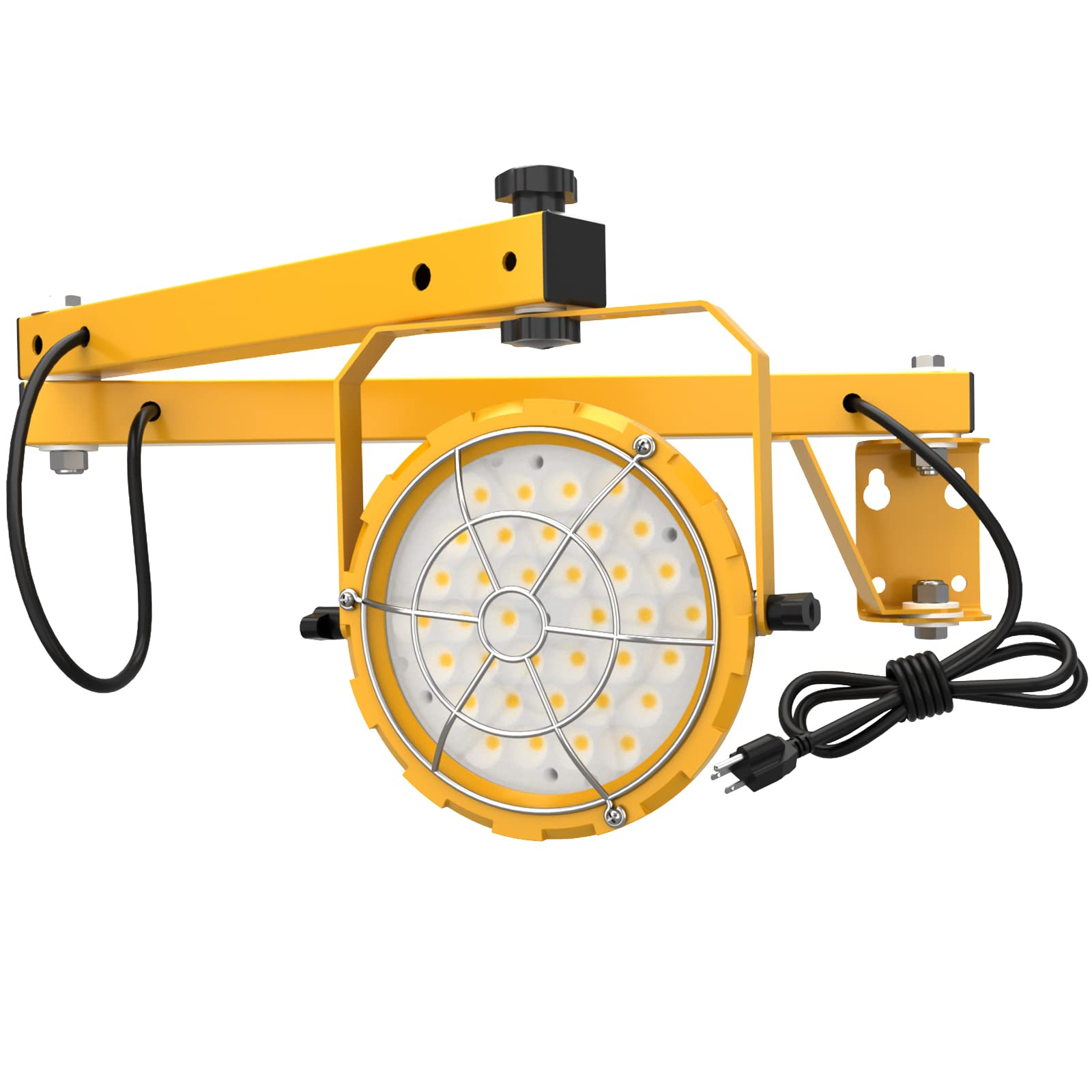 60W 6600LM LED Loading Dock Lights with 40'' Swing Folding Single Arm, AC100-277V, 360° Rotatable LED Lamp Head, ETL Listed, IP65 Waterproof for Trailers, Docks, Warehouses, Container.