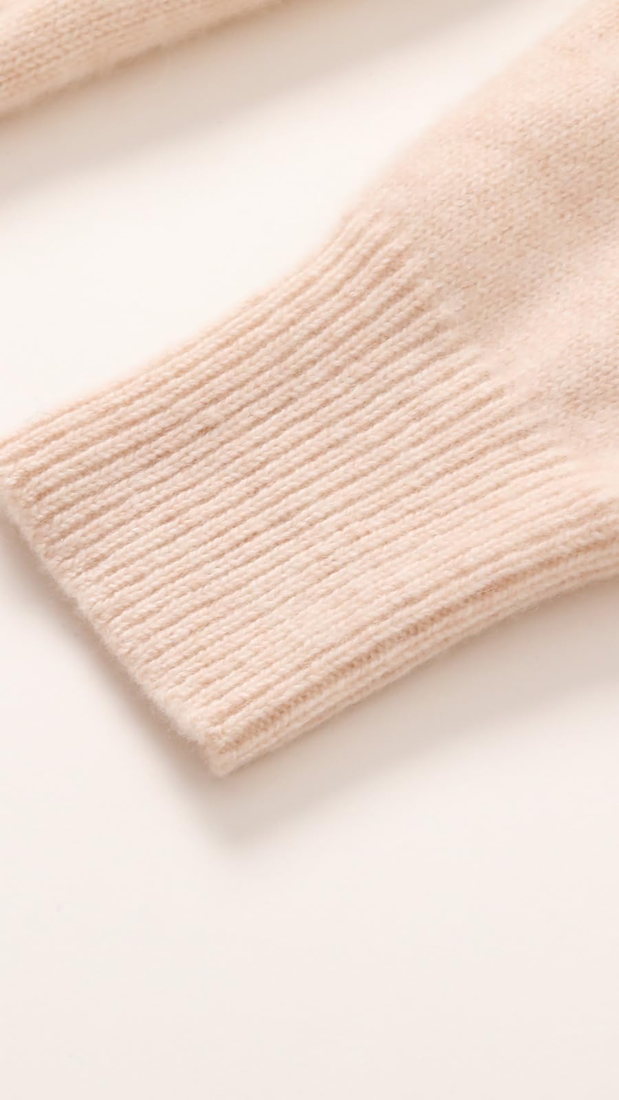 E-girl Maglione da donna 95% cachemire con colletto alto, a maniche lunghe, in lana di cashmere, a righe, sottile, spesso SH376